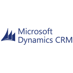 Produktlogo Microsoft Dynamics CRM. © Microsoft 2023, die CRM Lösung mit besten  B2B Daten von beDirect